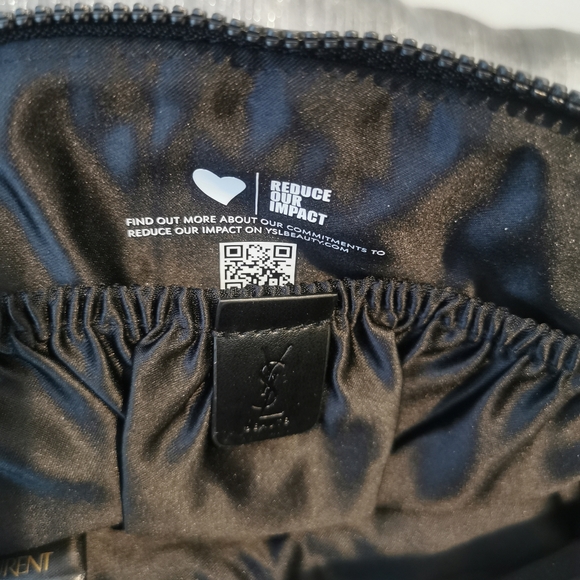 Yves Saint Laurent YSL Beaute Makeup Cosmetic Bag Toiletry Travel Pouch Black - Picture 6 of 11